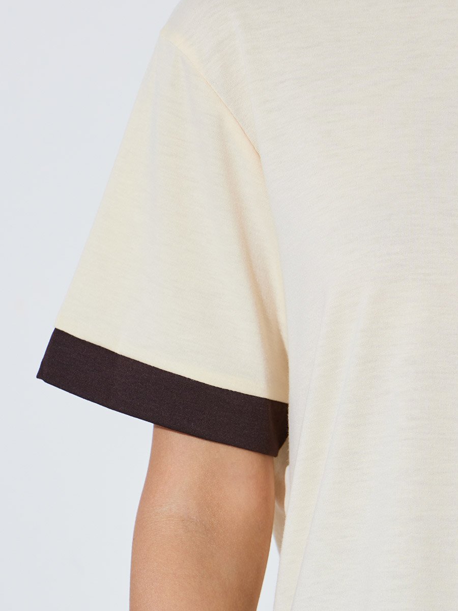 Beige Relaxed Fit Crew Neck T-Shirt