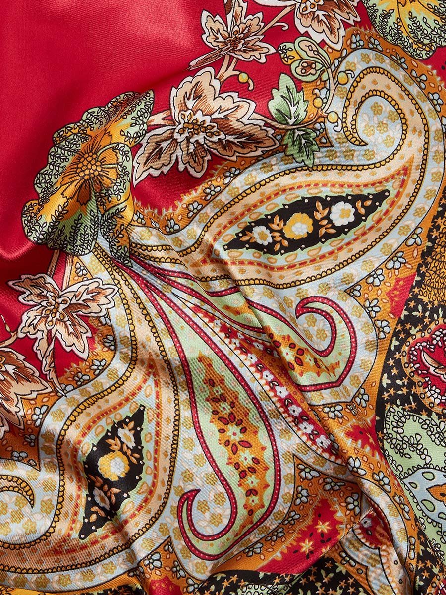 Red Paisley Print Bandana