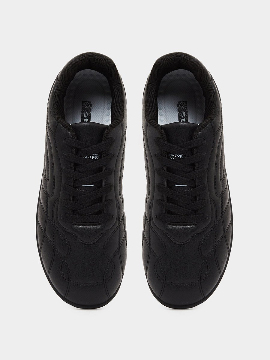 Men Textured Stitch Detail Lace-Up Casual Sneakers