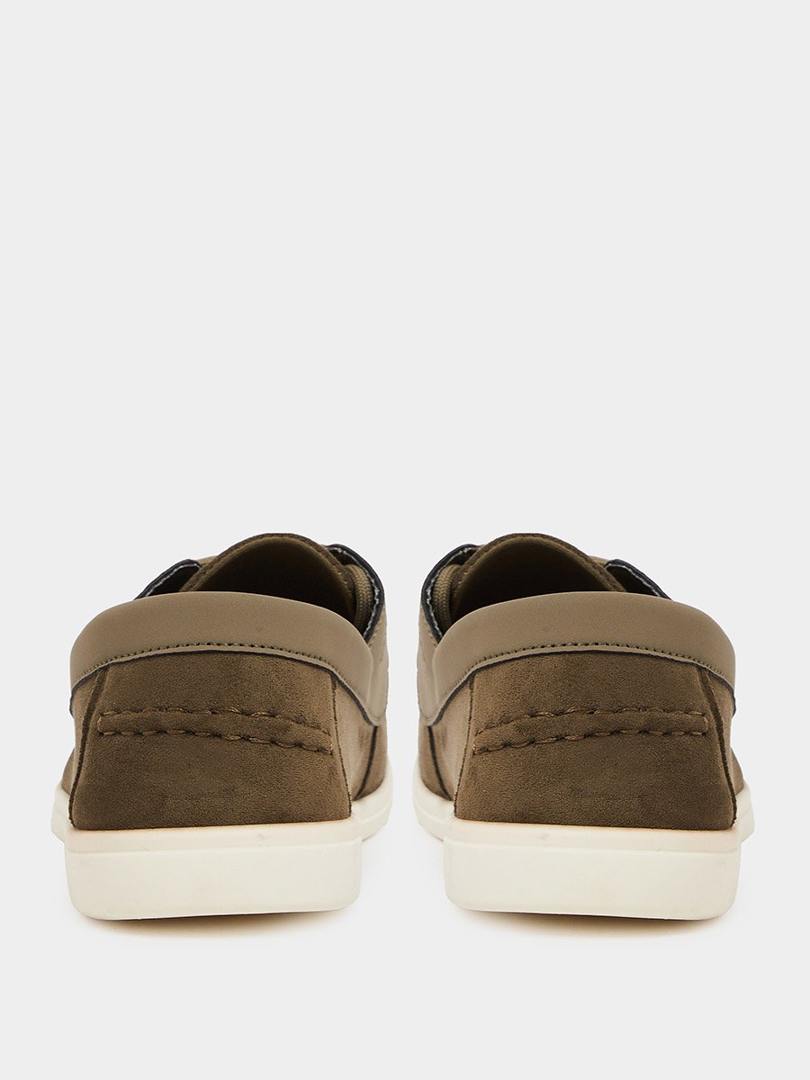Men Faux Suede Lace-Up Casual Loafers