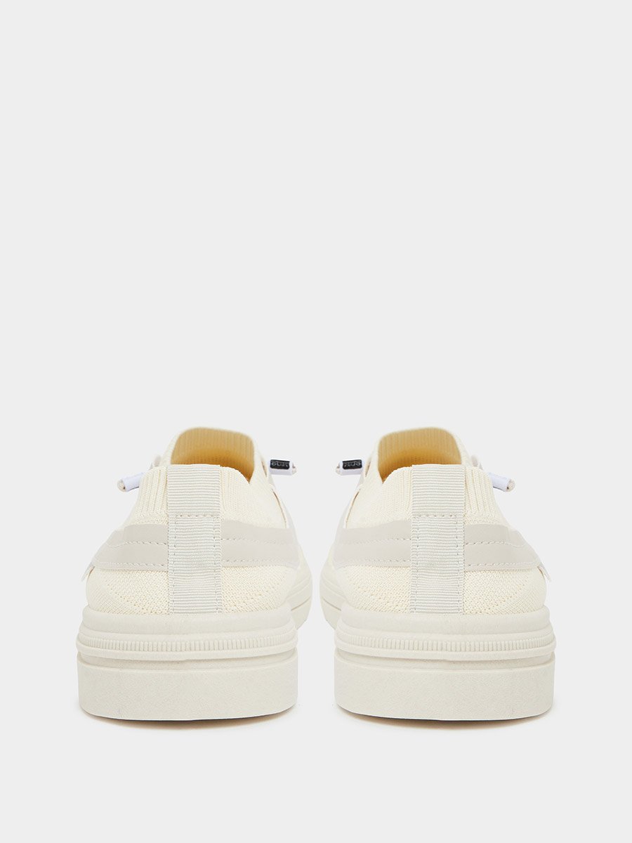 Men Lace-Up Knit Panel Design Sneakers