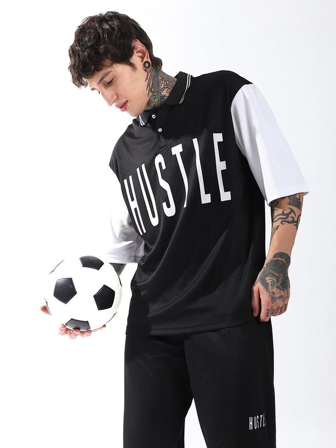 Men Streetletics Printed Polo and Shorts Co-ords