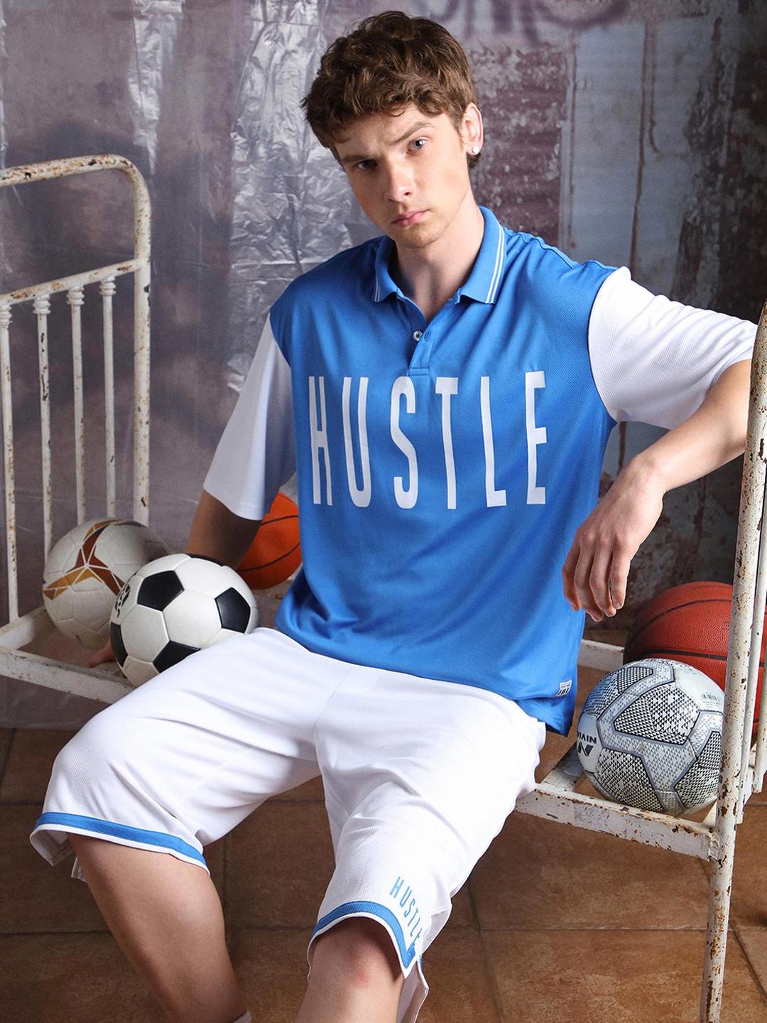 Men Streetletics Printed Polo and Shorts Co-ords