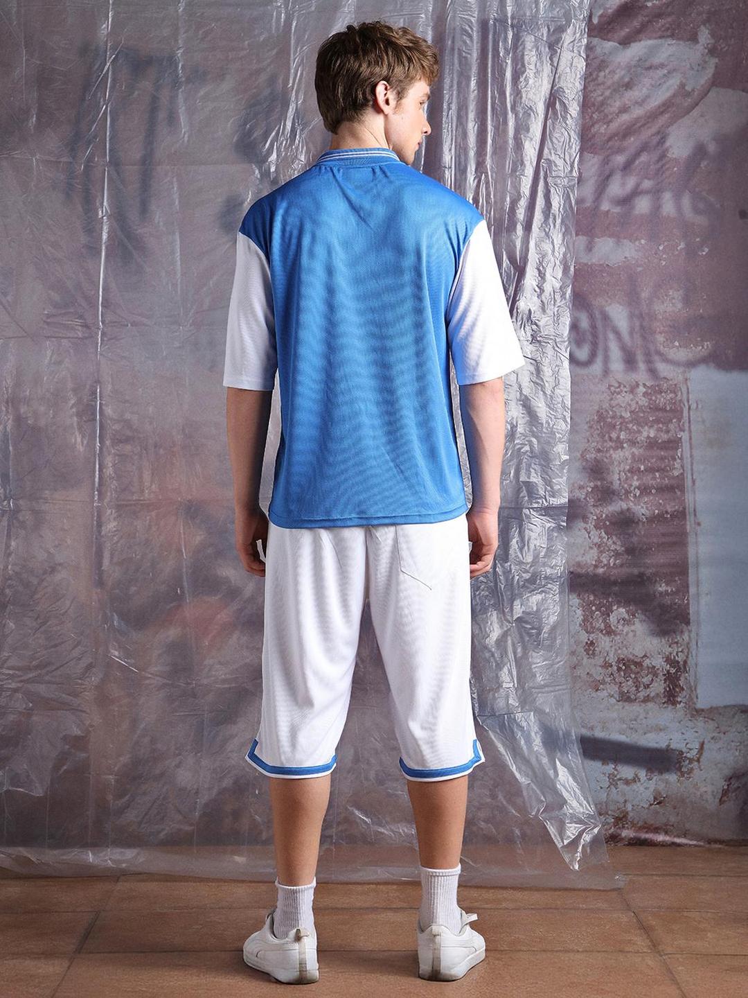 Men Streetletics Printed Polo and Shorts Co-ords