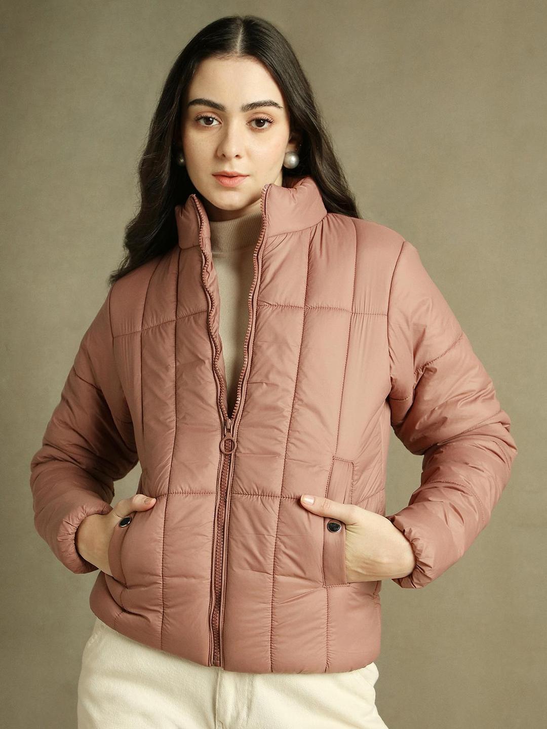 Dusty Pink Regular Fit Puffer Jacket