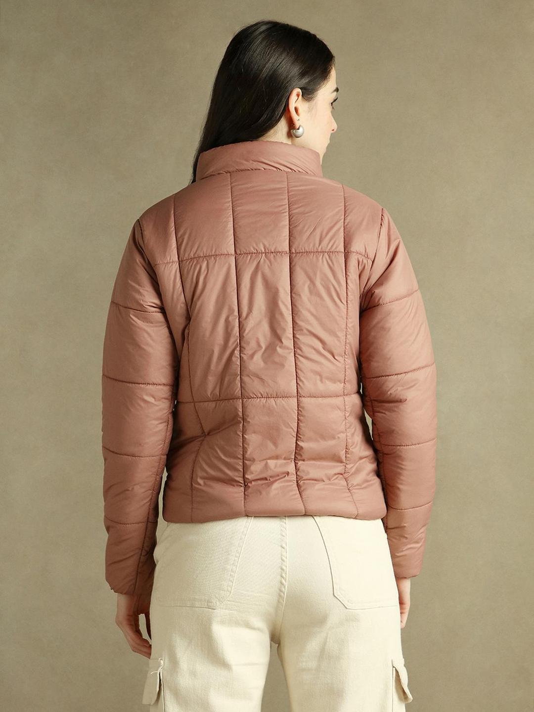 Dusty Pink Regular Fit Puffer Jacket
