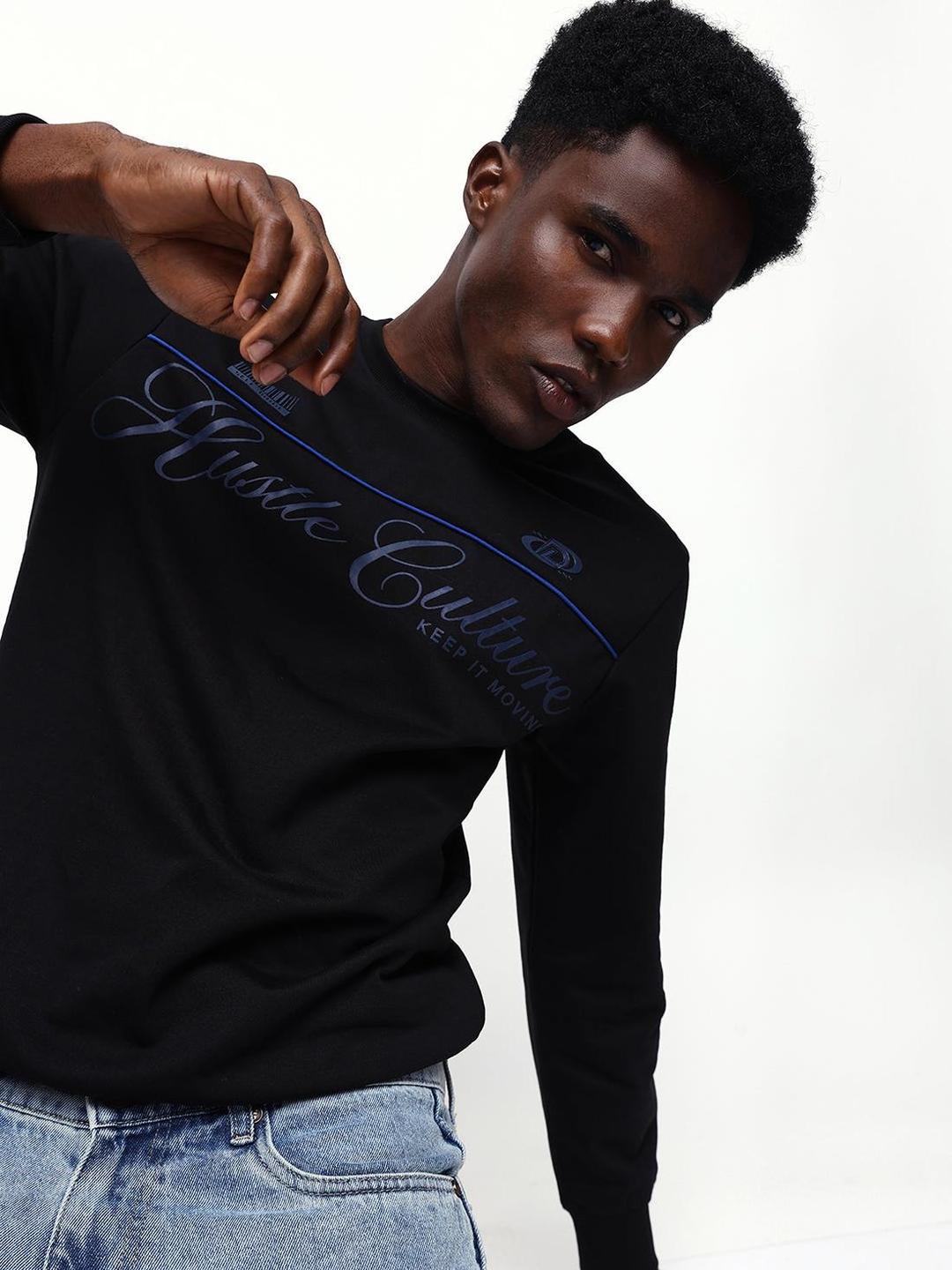 Men Cotton Blend Printed Regular Fit Sweatshirt
