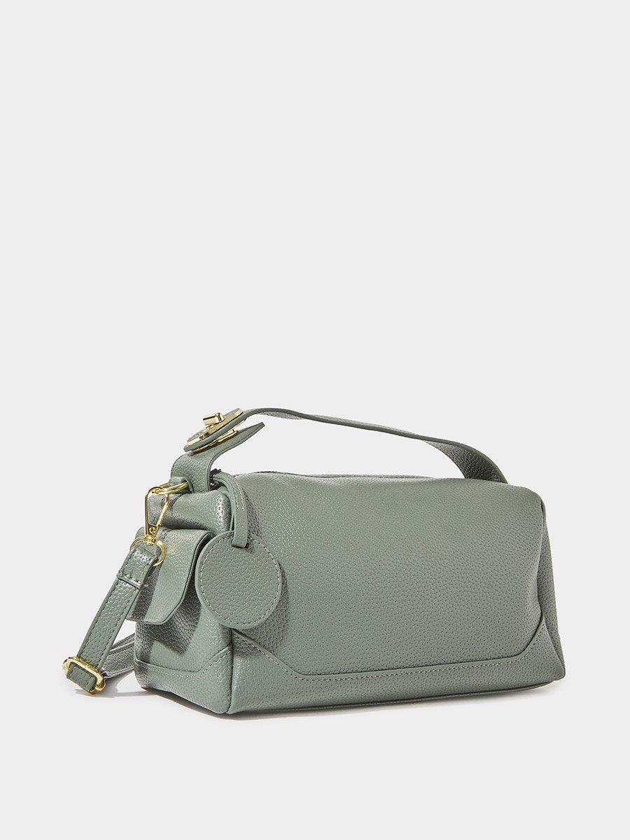 Green Pebbled Texture Crossbody Bag
