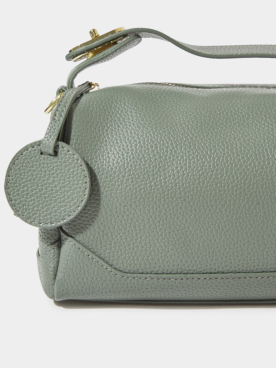 Green Pebbled Texture Crossbody Bag
