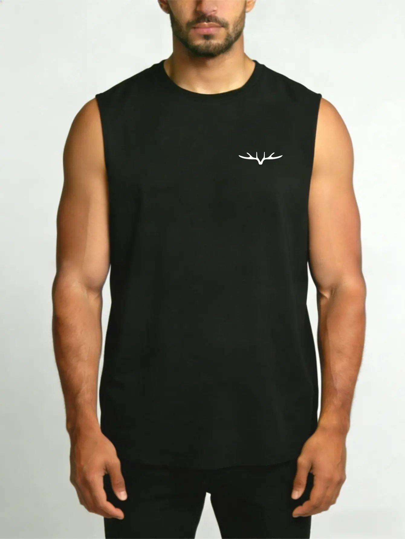 Men Black Comfortable Breathable Tank Top