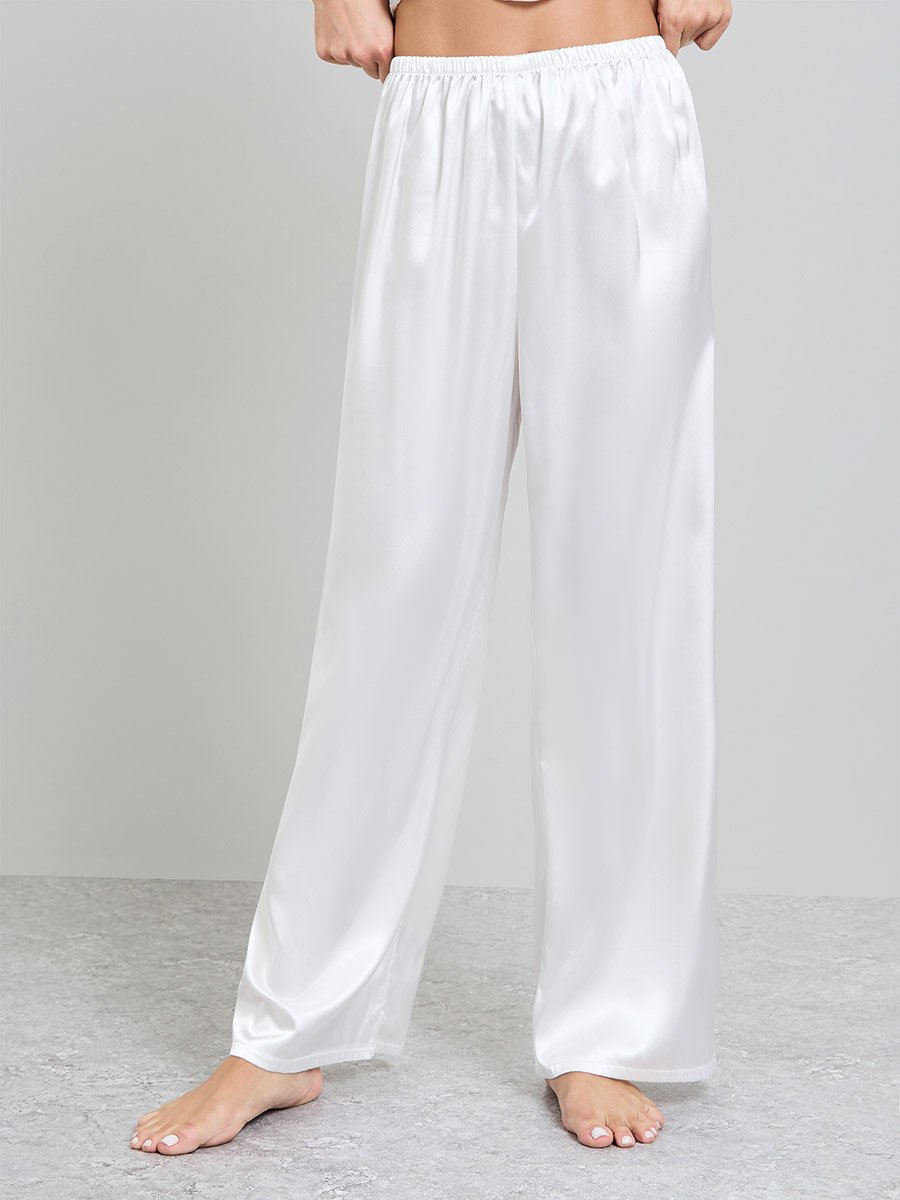 White Pack of 3 - Satin Lace Cami, Robe and Pyjama Set