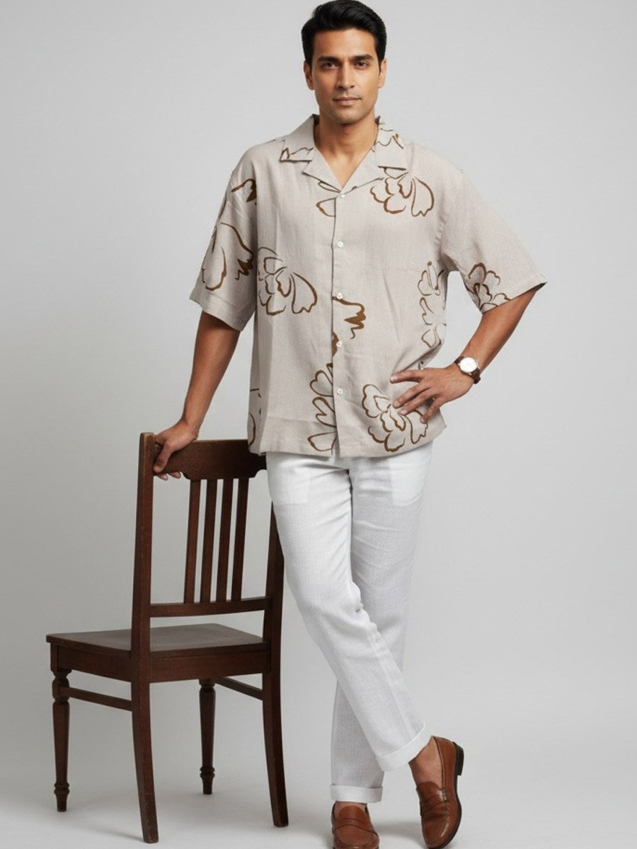 Men Classic Floral Print Casual Shirt