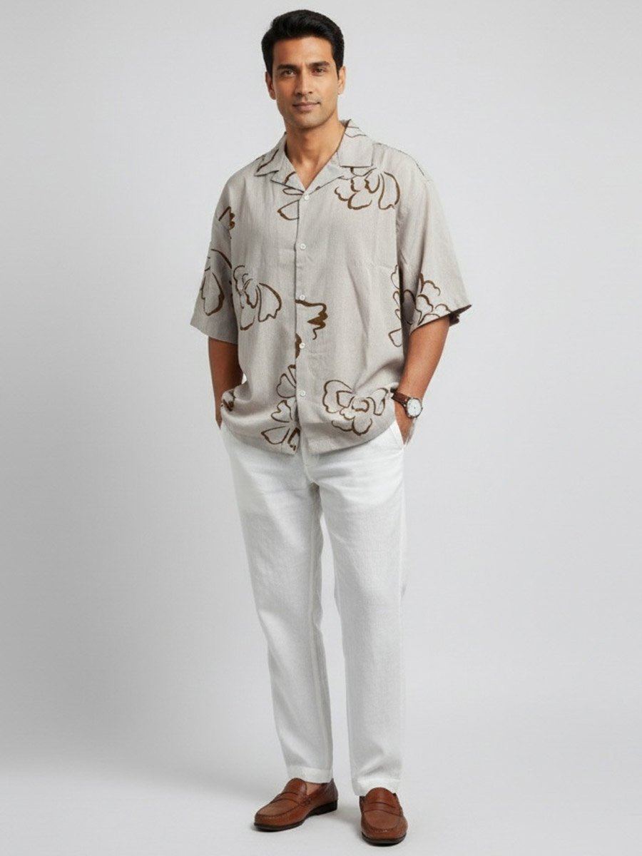 Men Classic Floral Print Casual Shirt