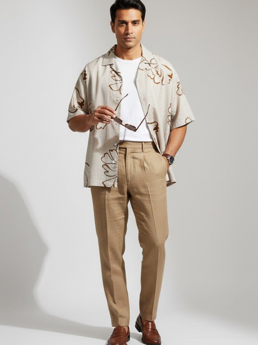 Men Classic Floral Print Casual Shirt