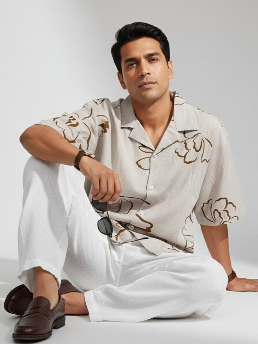 Men Classic Floral Print Casual Shirt
