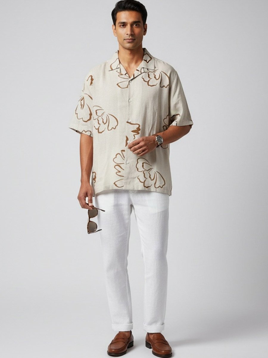 Men Classic Floral Print Casual Shirt