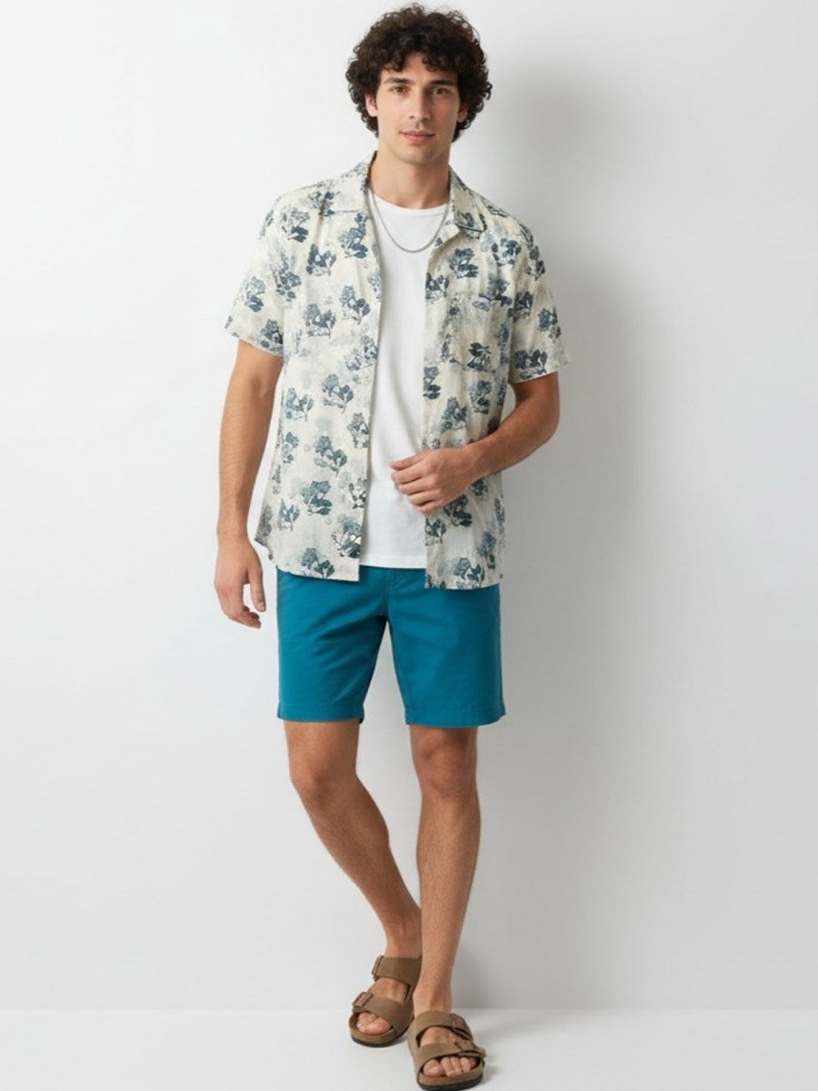 قميص كاجوال كلاسيكي بطبعة زهور للرجال