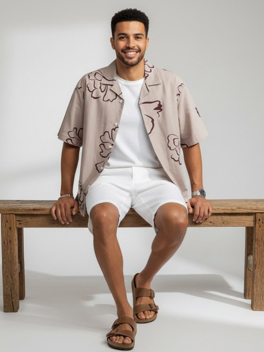 Men Classic Floral Printed Casual Shirt
