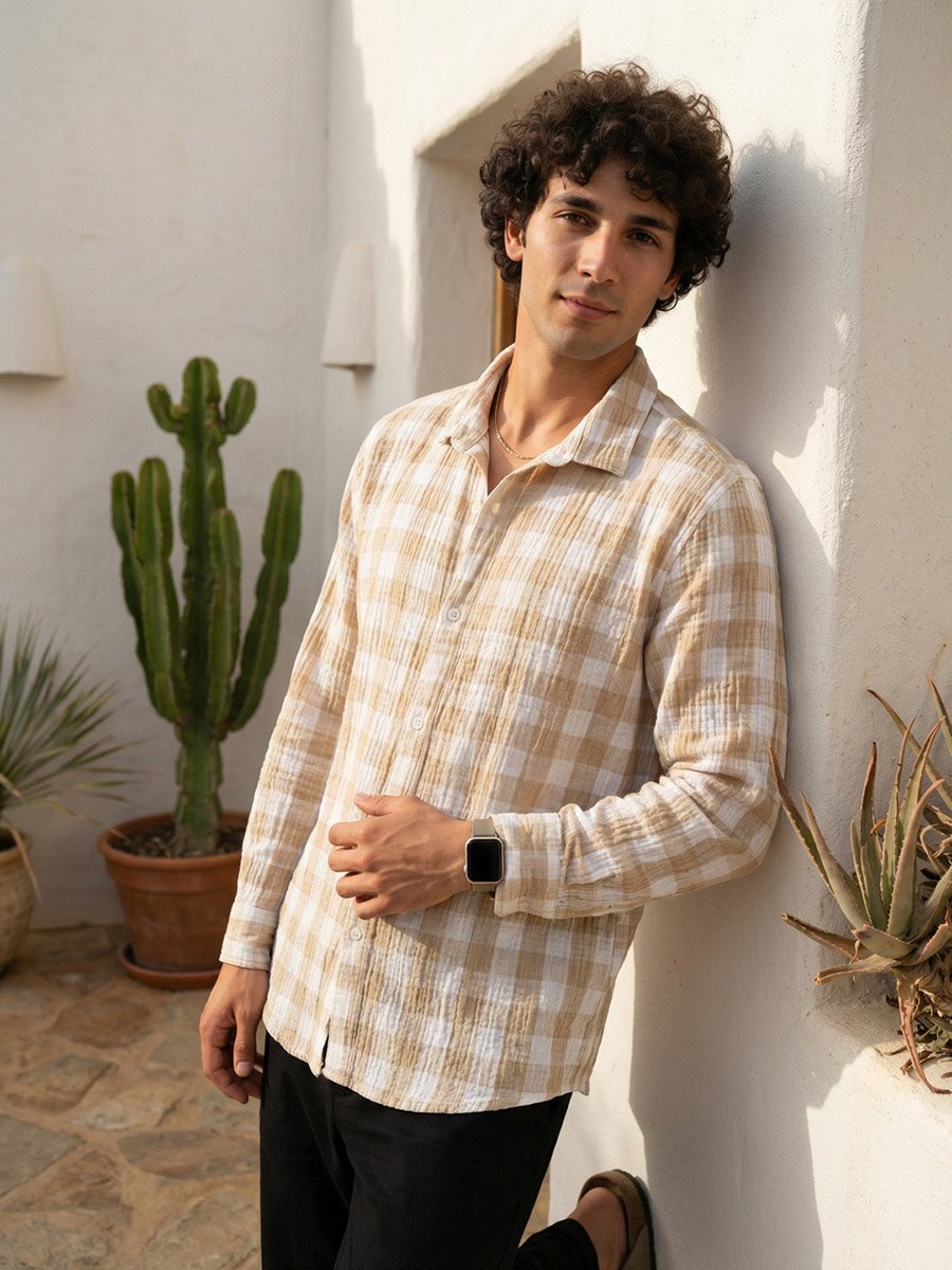 Men Relaxed Checked Casual Shirt