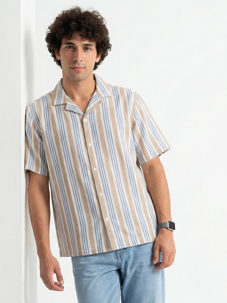 Men Relaxed Striped Casual Shirt