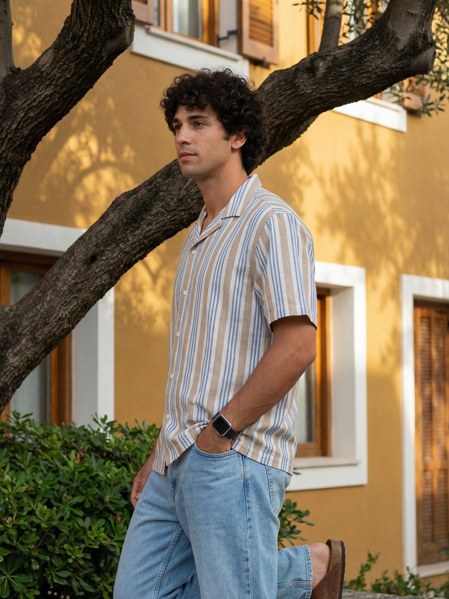 Men Relaxed Striped Casual Shirt
