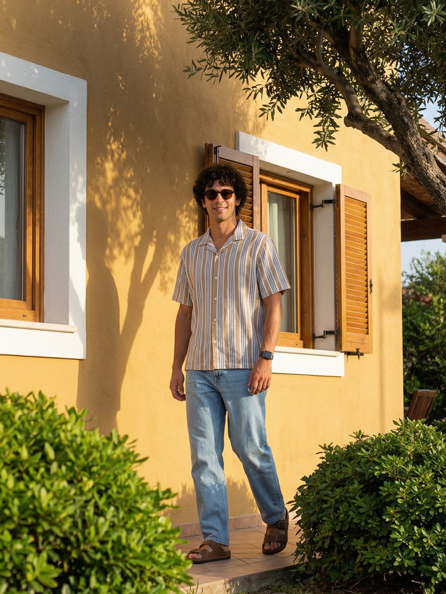 Men Relaxed Striped Casual Shirt