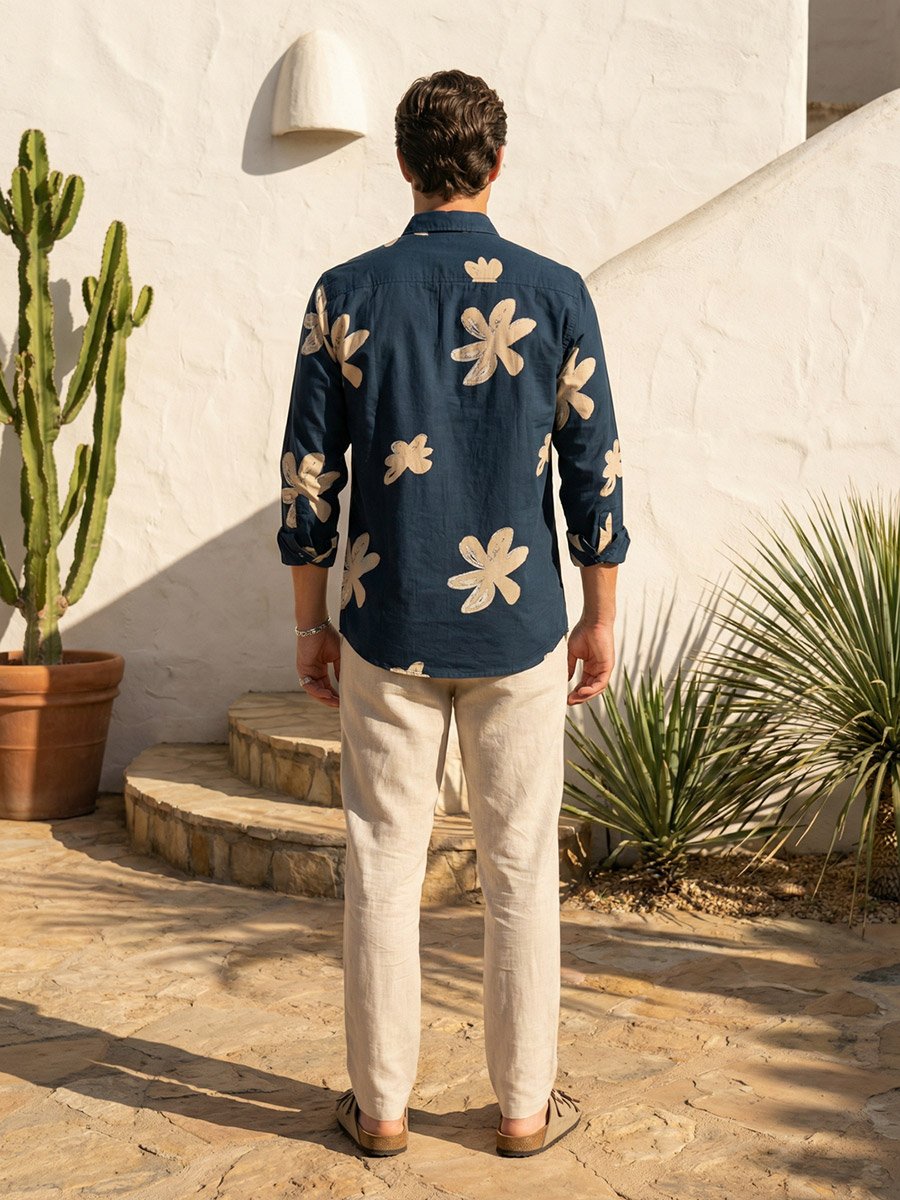 Men Relaxed Floral Print Casual Shirt