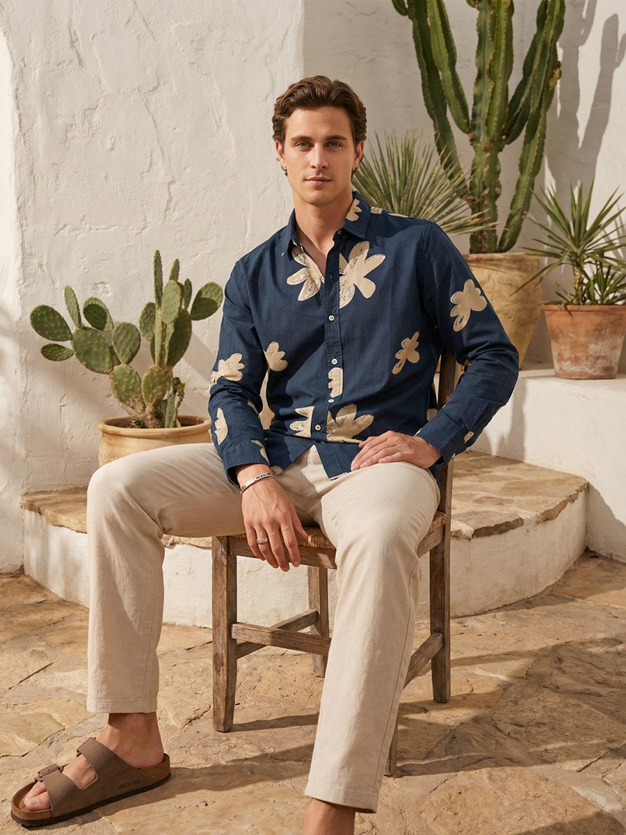 Men Relaxed Floral Print Casual Shirt