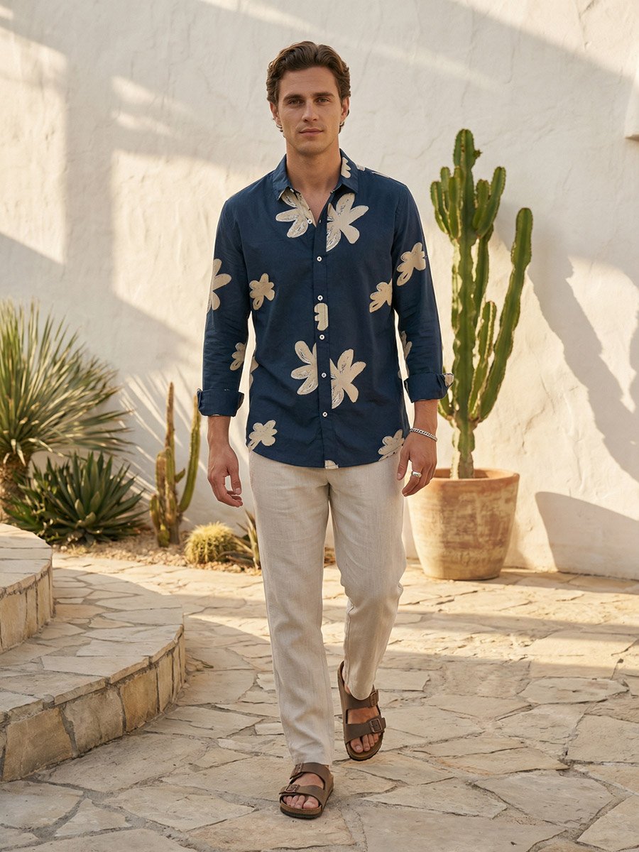 Men Relaxed Floral Print Casual Shirt