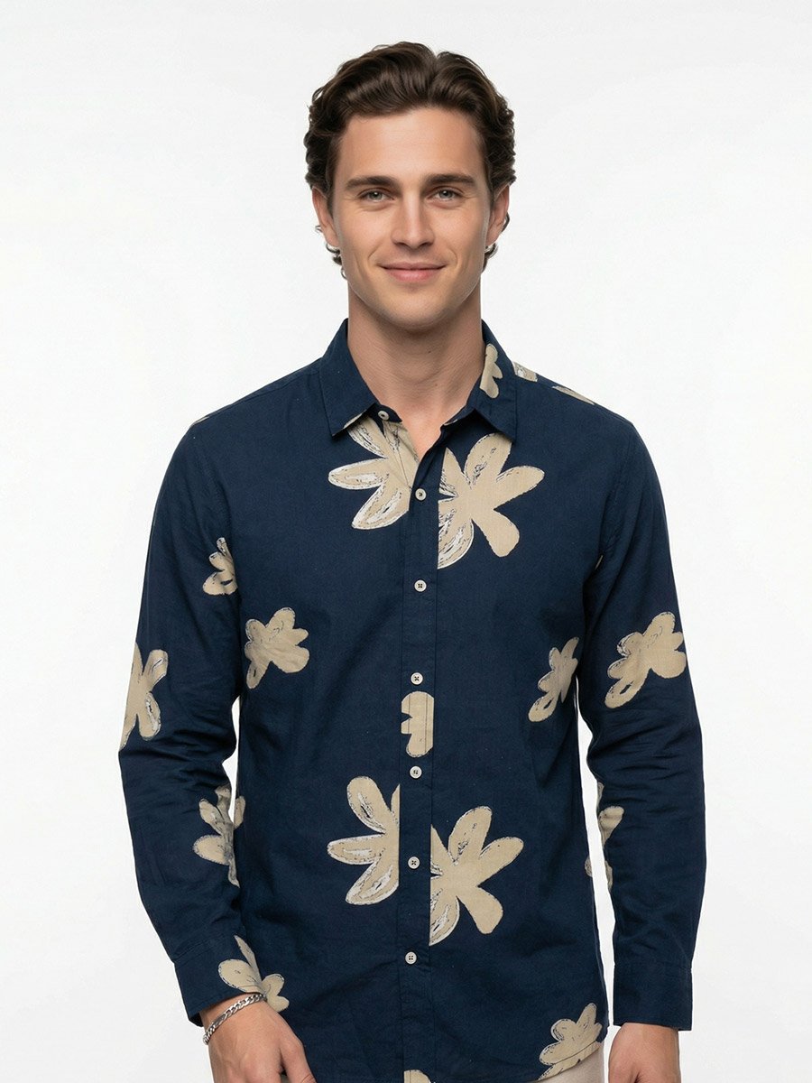 Men Relaxed Floral Print Casual Shirt