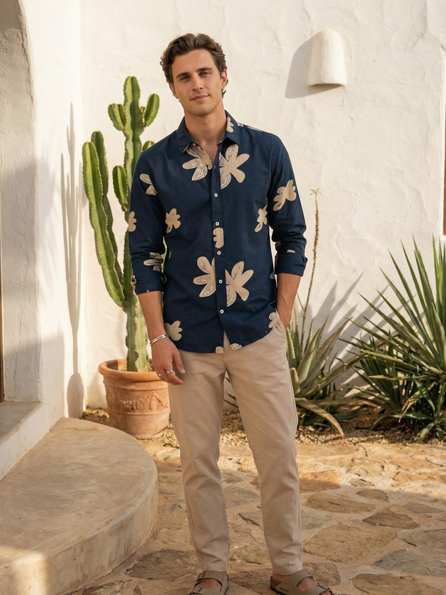 Men Relaxed Floral Print Casual Shirt