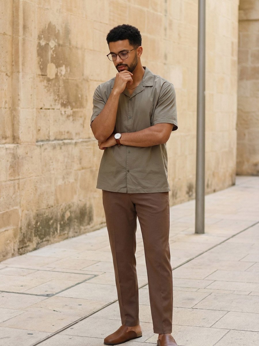 Men Comfort Plain Casual Shirt