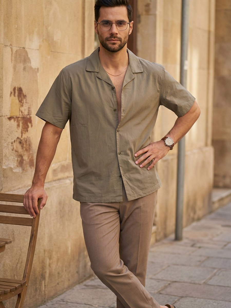 Men Comfort Plain Casual Shirt