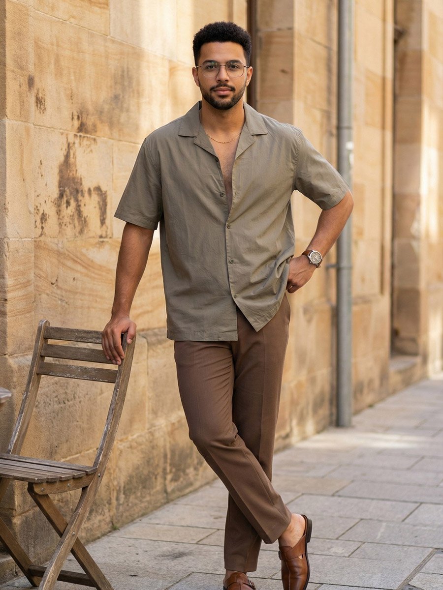 Men Comfort Plain Casual Shirt