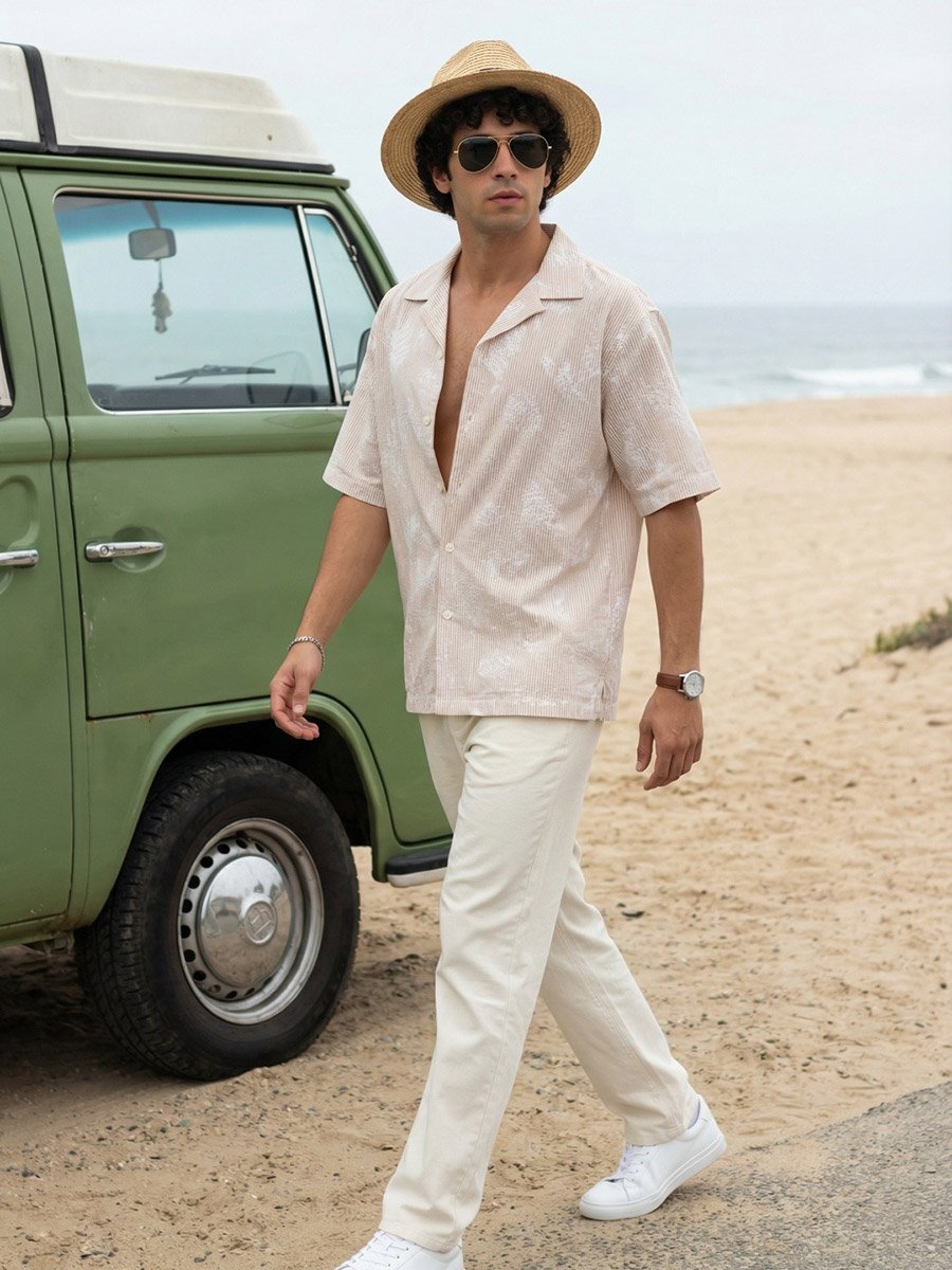 Men Comfort Floral Printed Casual Shirt