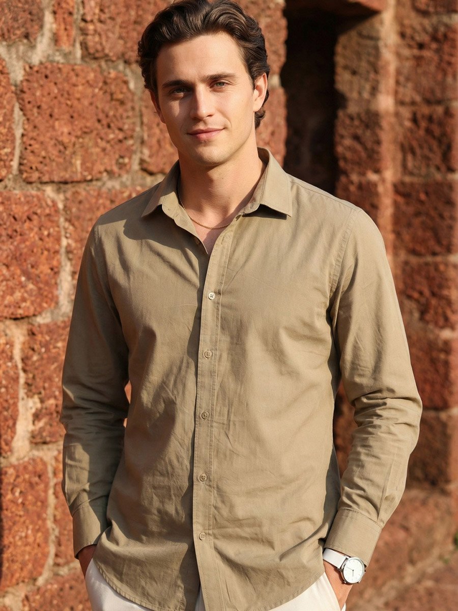 Men Brown Comfort Casual Shirt