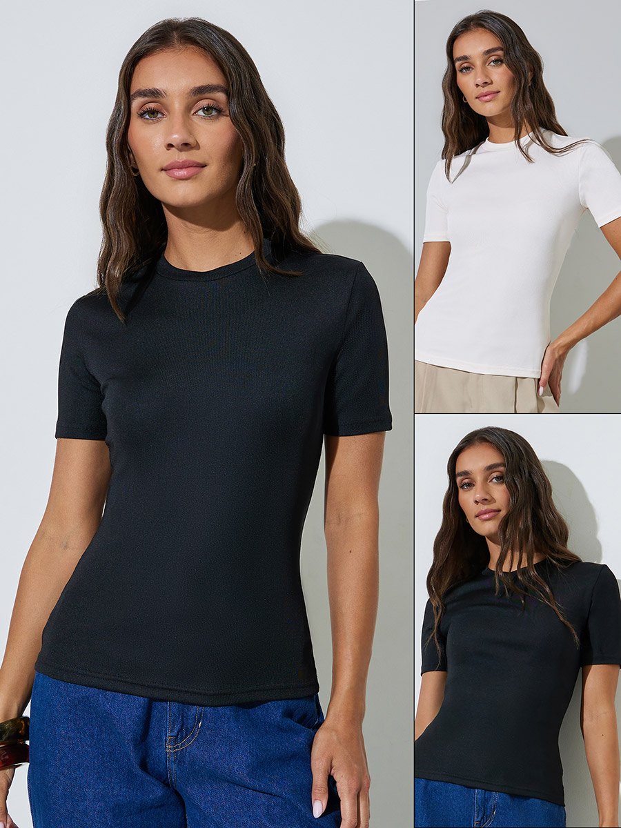 Pack of 2 - Short Sleeve Knit Tops