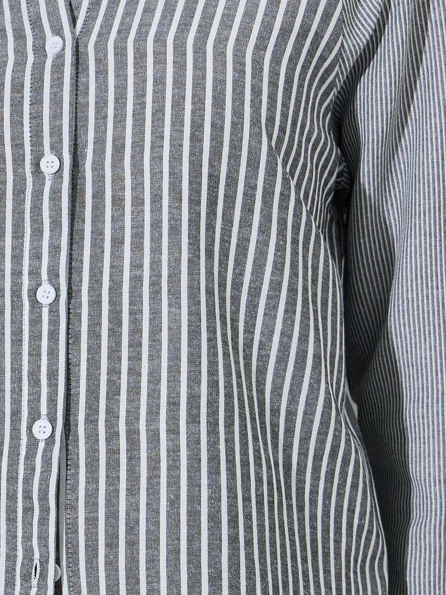 Black Striped Raglan Sleeve Shirt