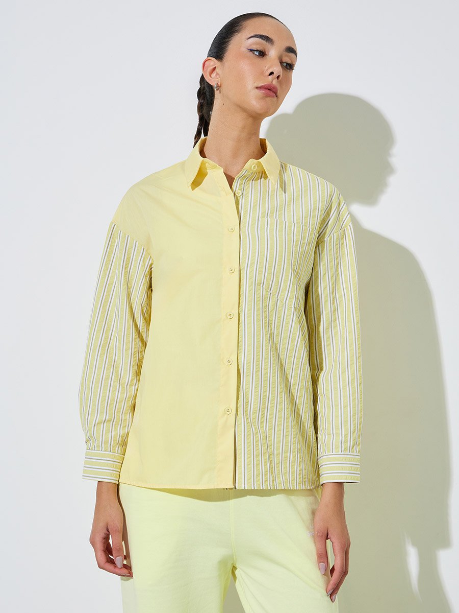 Yellow Striped Longline Shirt