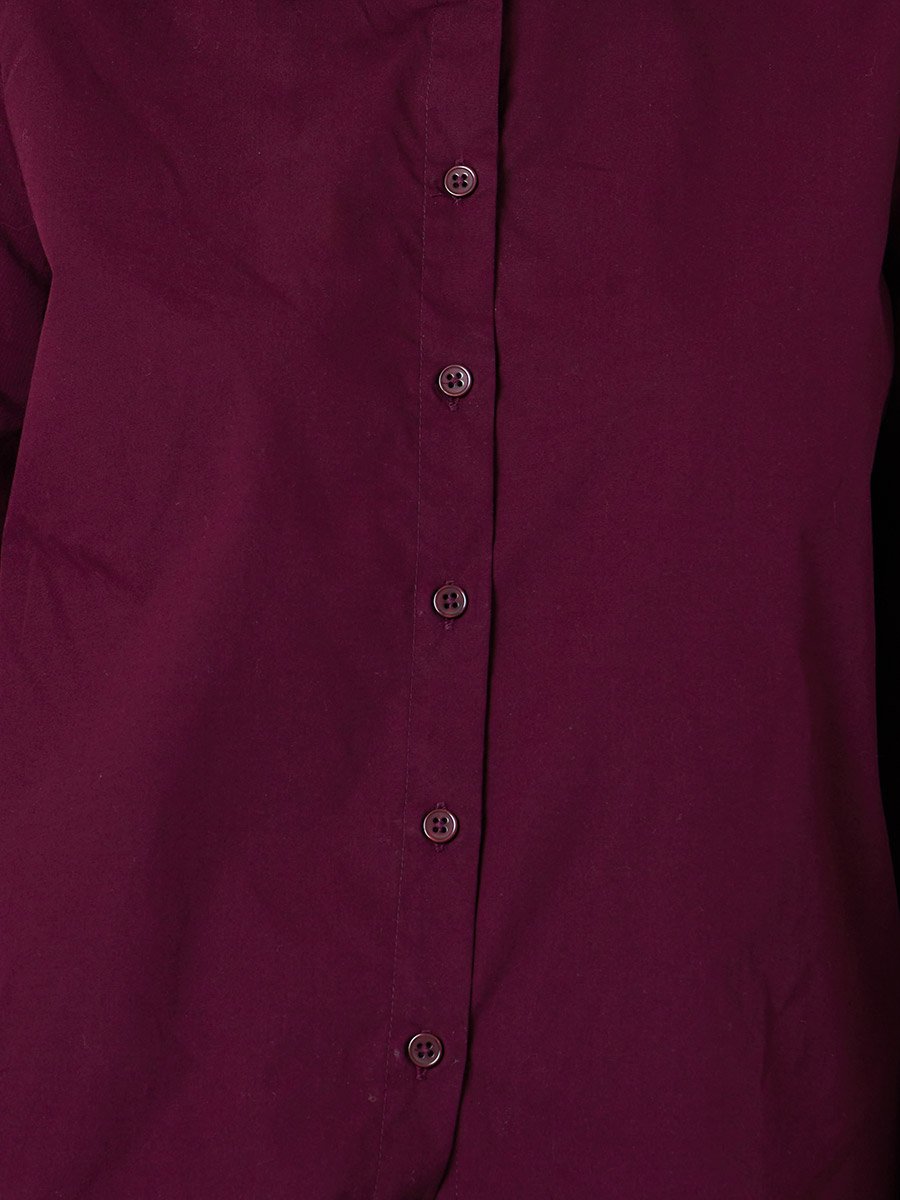 Burgundy Regular Fit Shirt with Flare Sleeves