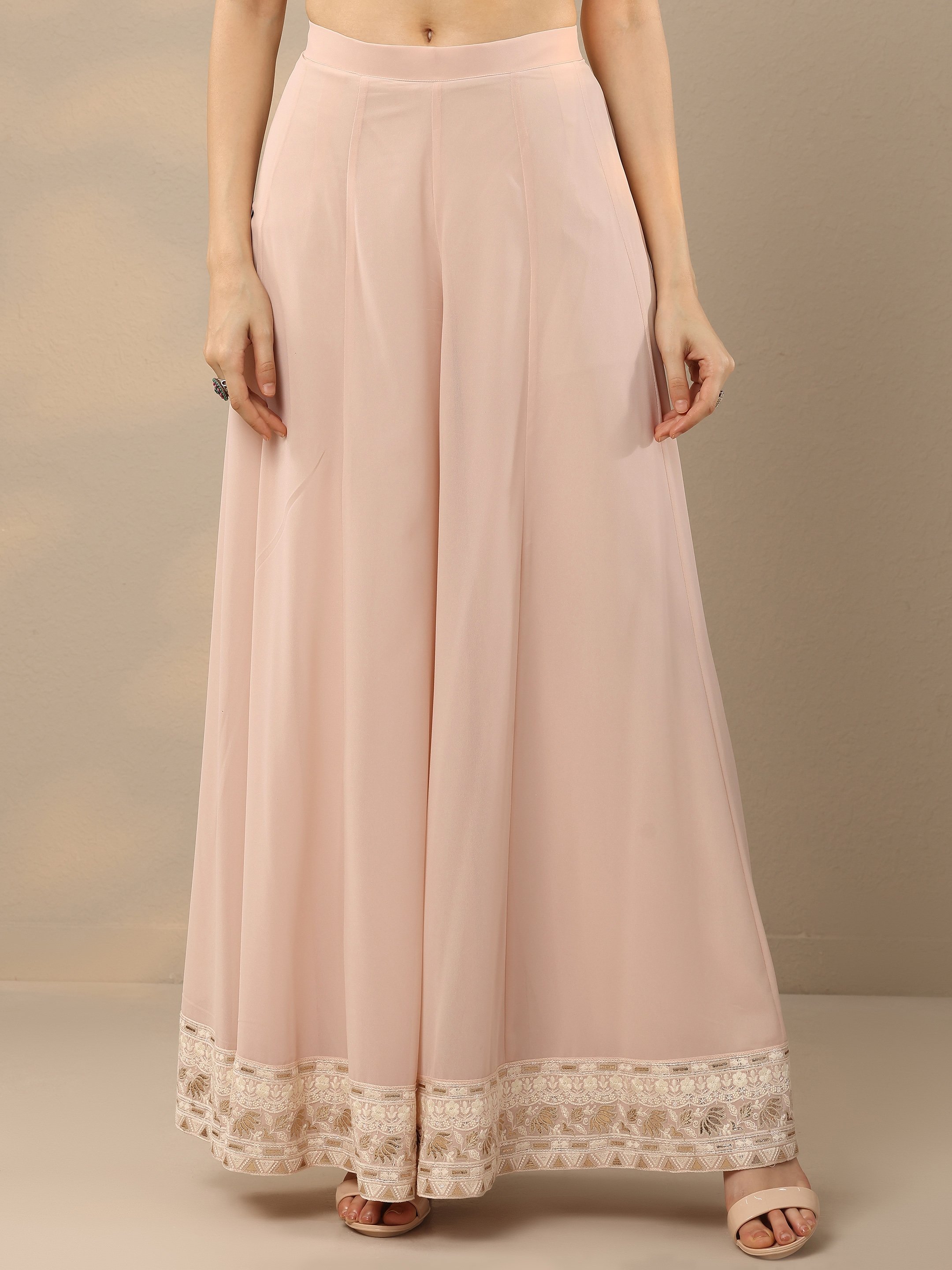 Pink Georgette Embroidered Co-Ord Set