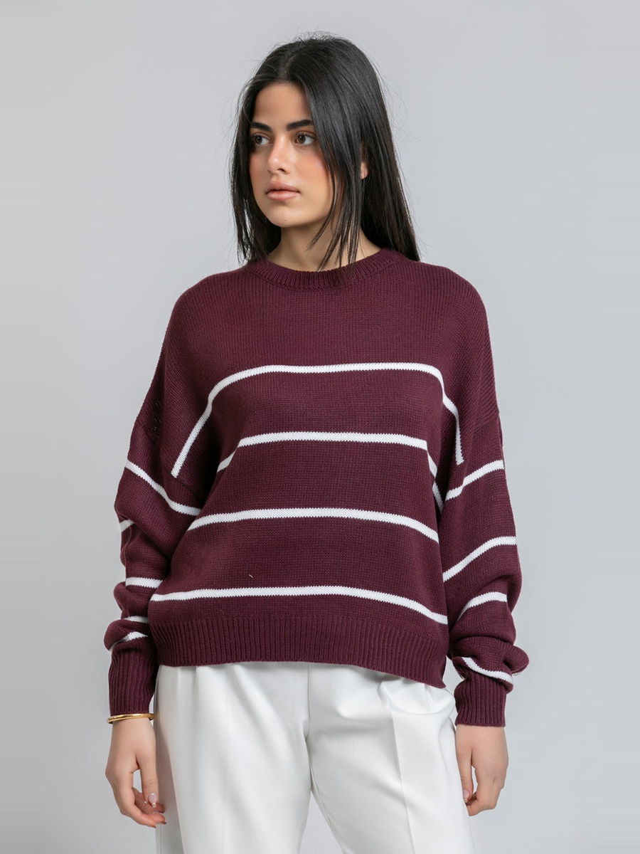 Women Striped Knitted Sweater