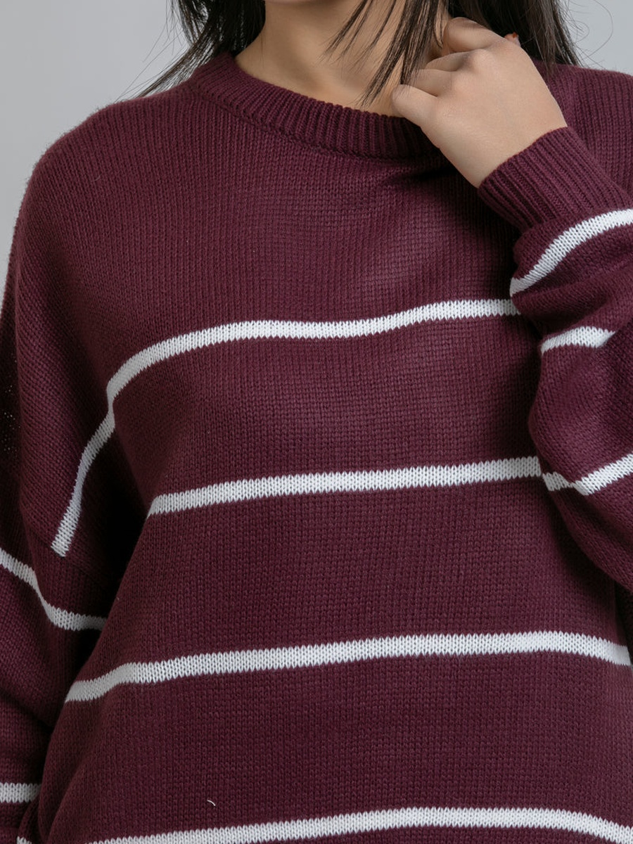 Women Striped Knitted Sweater