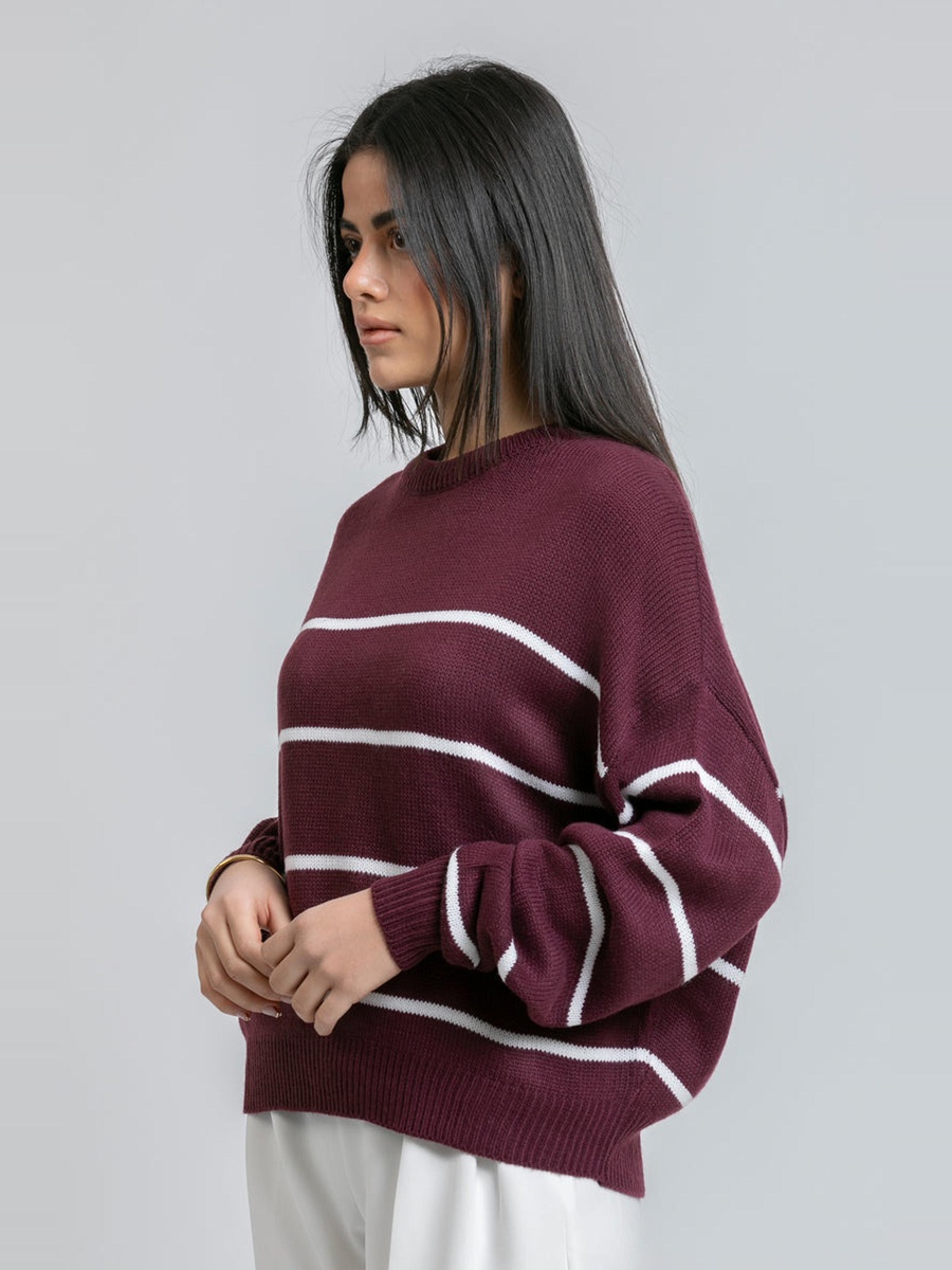 Women Striped Knitted Sweater