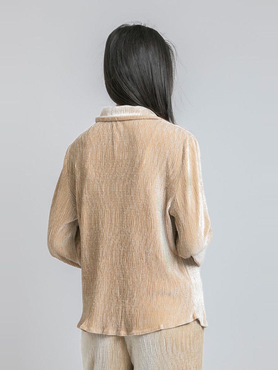 Women Crinkled Button Down Shirt