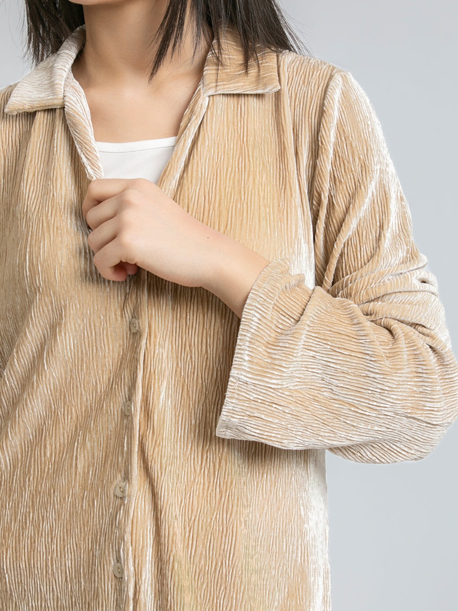 Women Crinkled Button Down Shirt