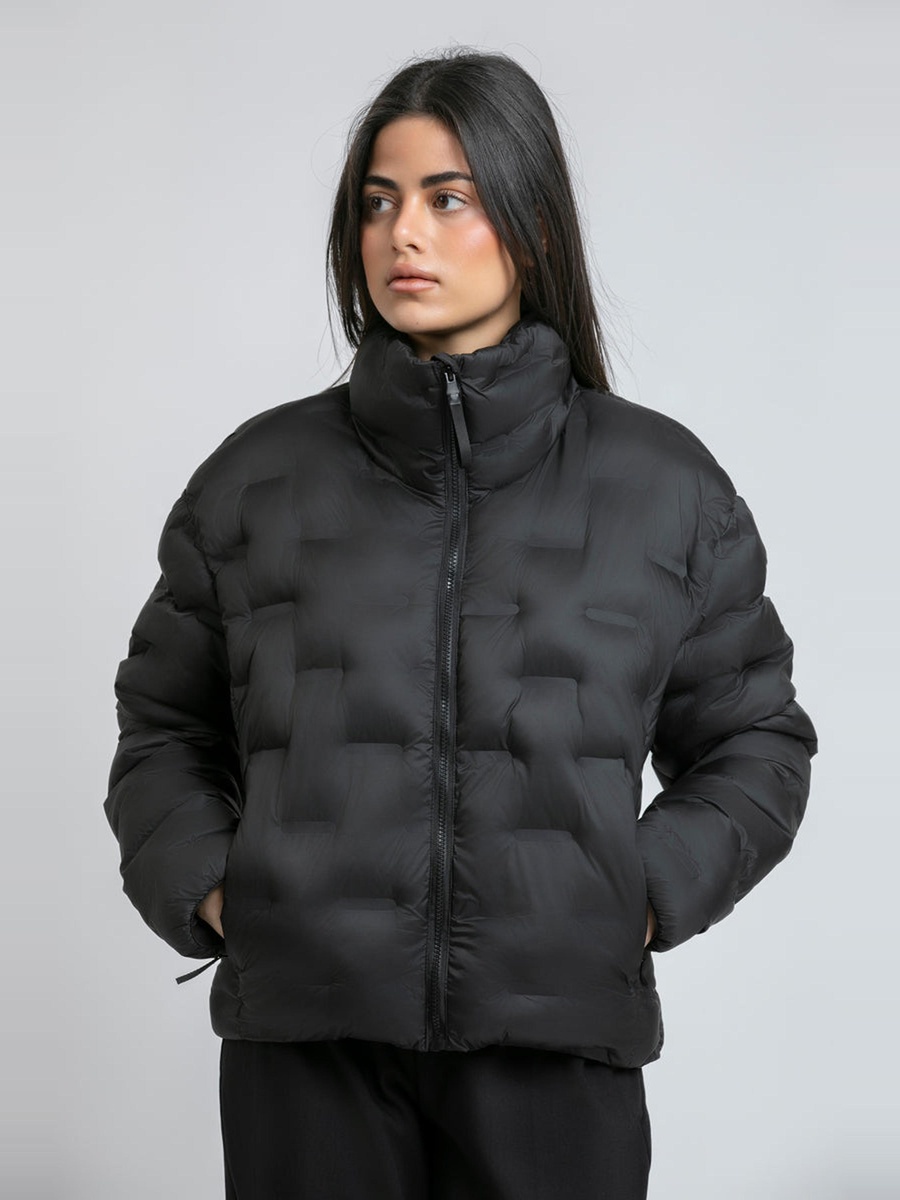 Women High Neck Jacket with Long Sleeves