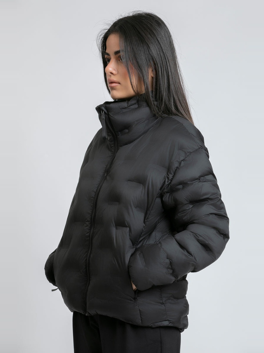 Women High Neck Jacket with Long Sleeves