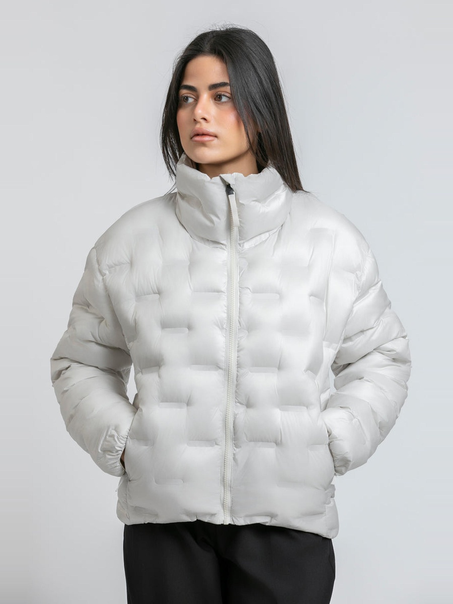 Women High Neck Jacket with Long Sleeves