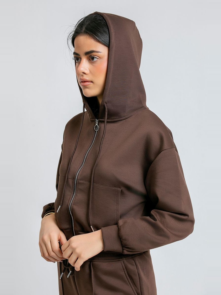 Women Long Sleeves Hoodie with Zip